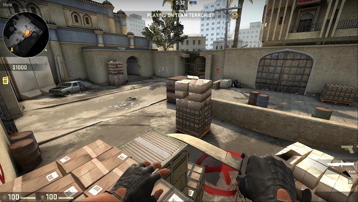 A Look at the Map de_dust2 in CSGO Bombsite B